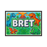 Bret Name Art - Dinosaur Adventure personalized wall print for kids