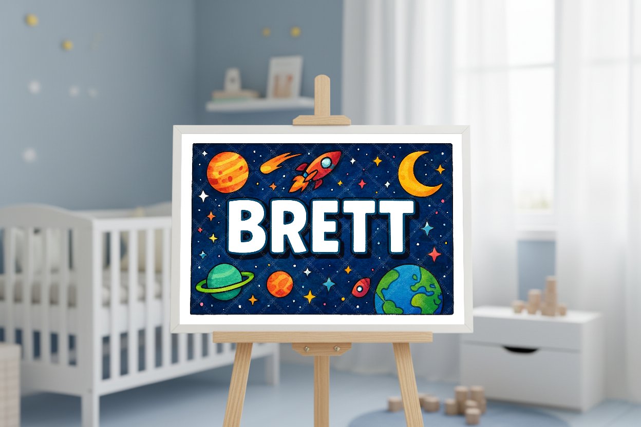 Personalized space name art for Brett