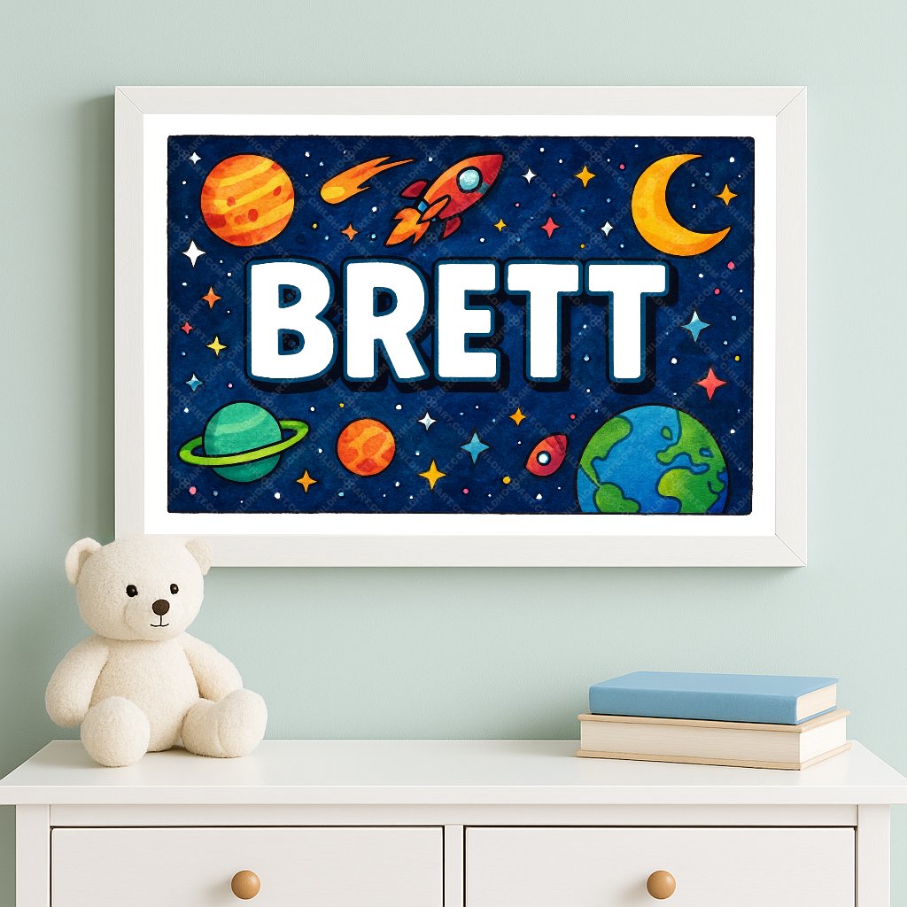 Personalized space name art for Brett