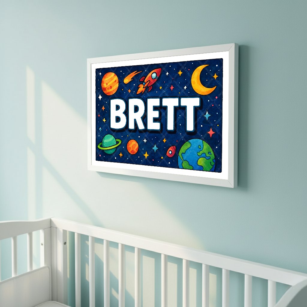 Personalized space name art for Brett