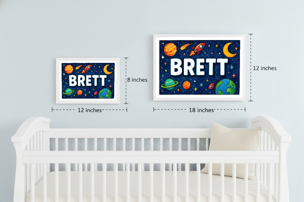 Personalized space name art for Brett