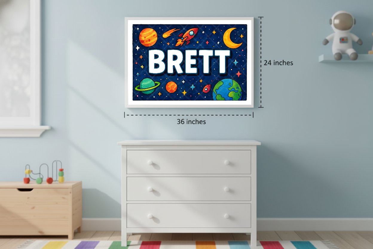 Personalized space name art for Brett
