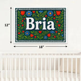 Bria Name Art - Floral Farmhouse personalized wall print for kids