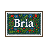 Bria Name Art - Floral Farmhouse personalized wall print for kids