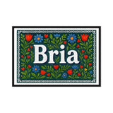 Bria Name Art - Floral Farmhouse personalized wall print for kids