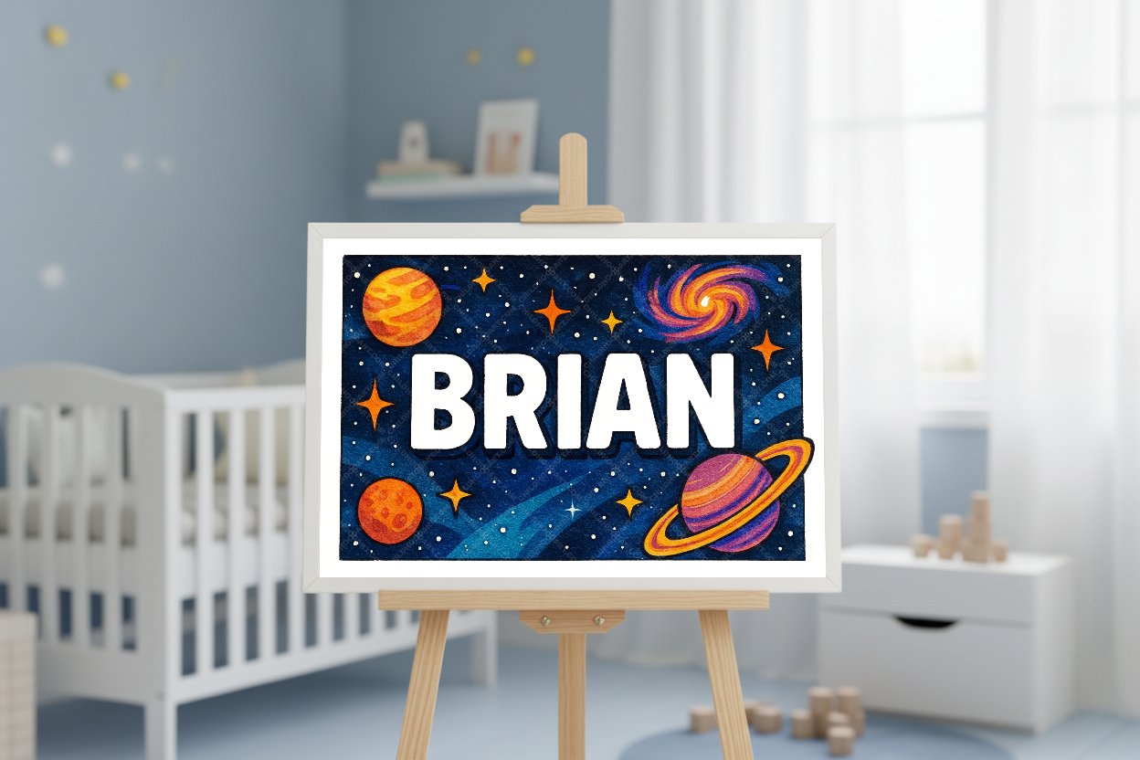 Personalized space name art for Brian