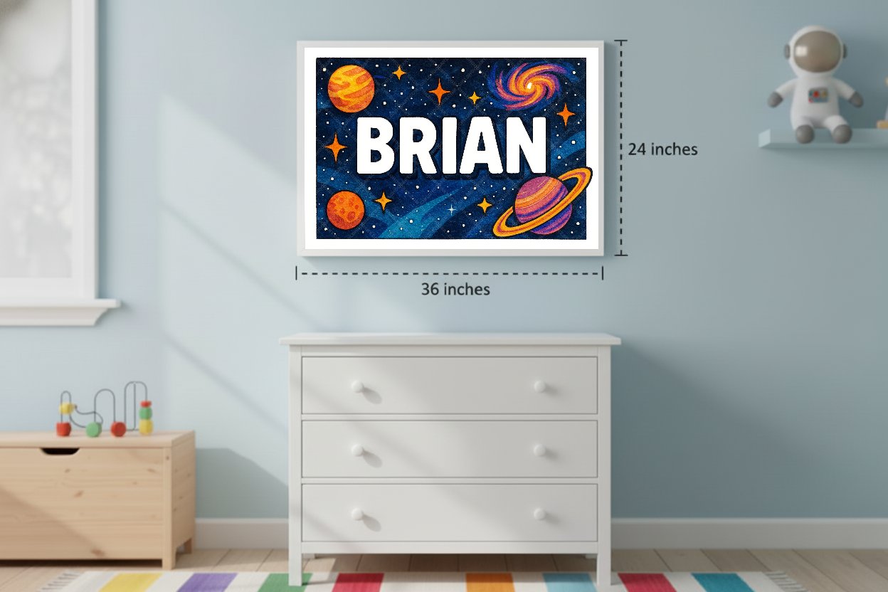 Personalized space name art for Brian
