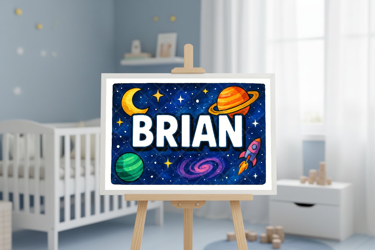 Personalized space name art for Brian