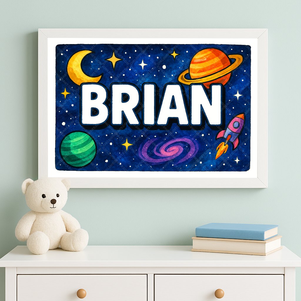 Personalized space name art for Brian