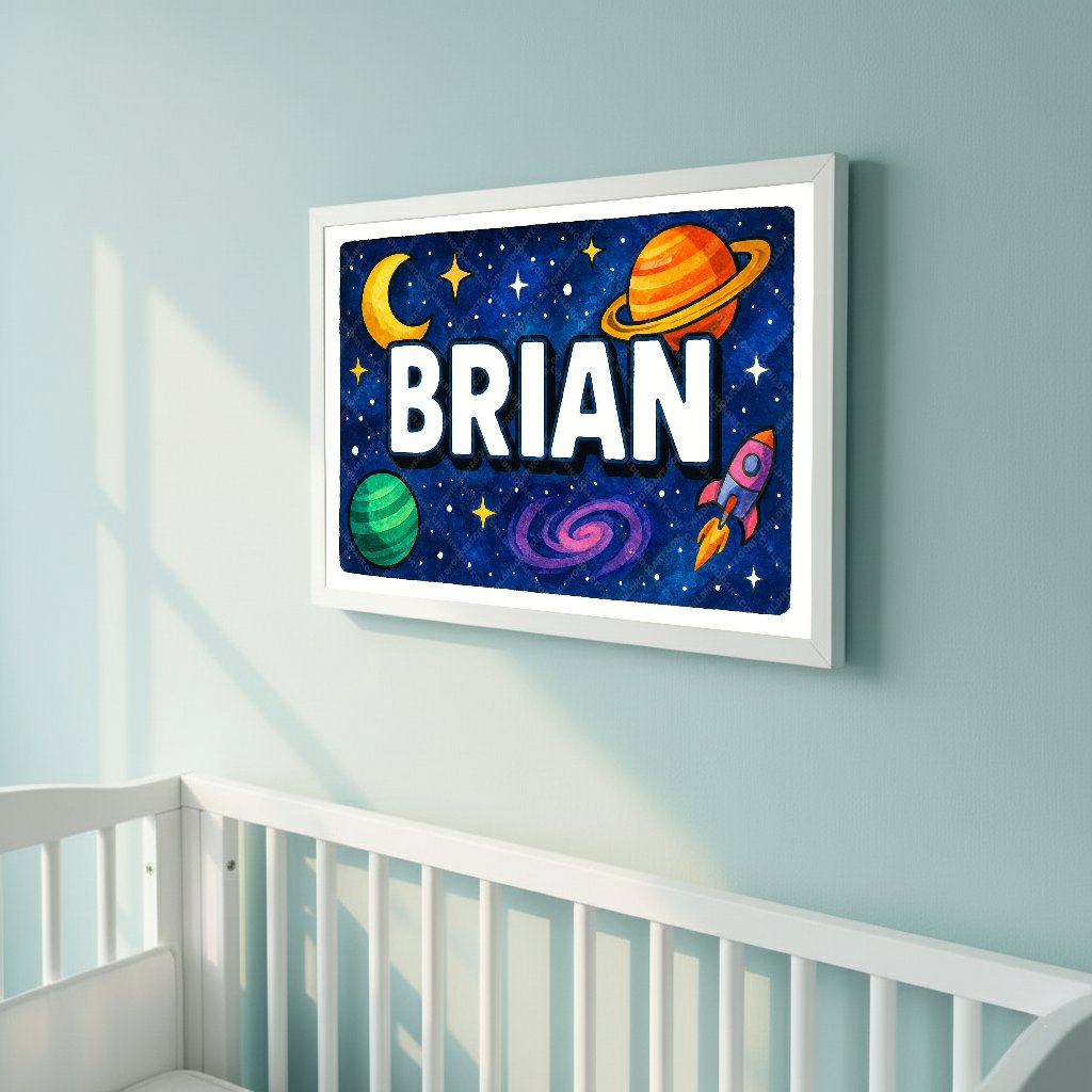 Personalized space name art for Brian
