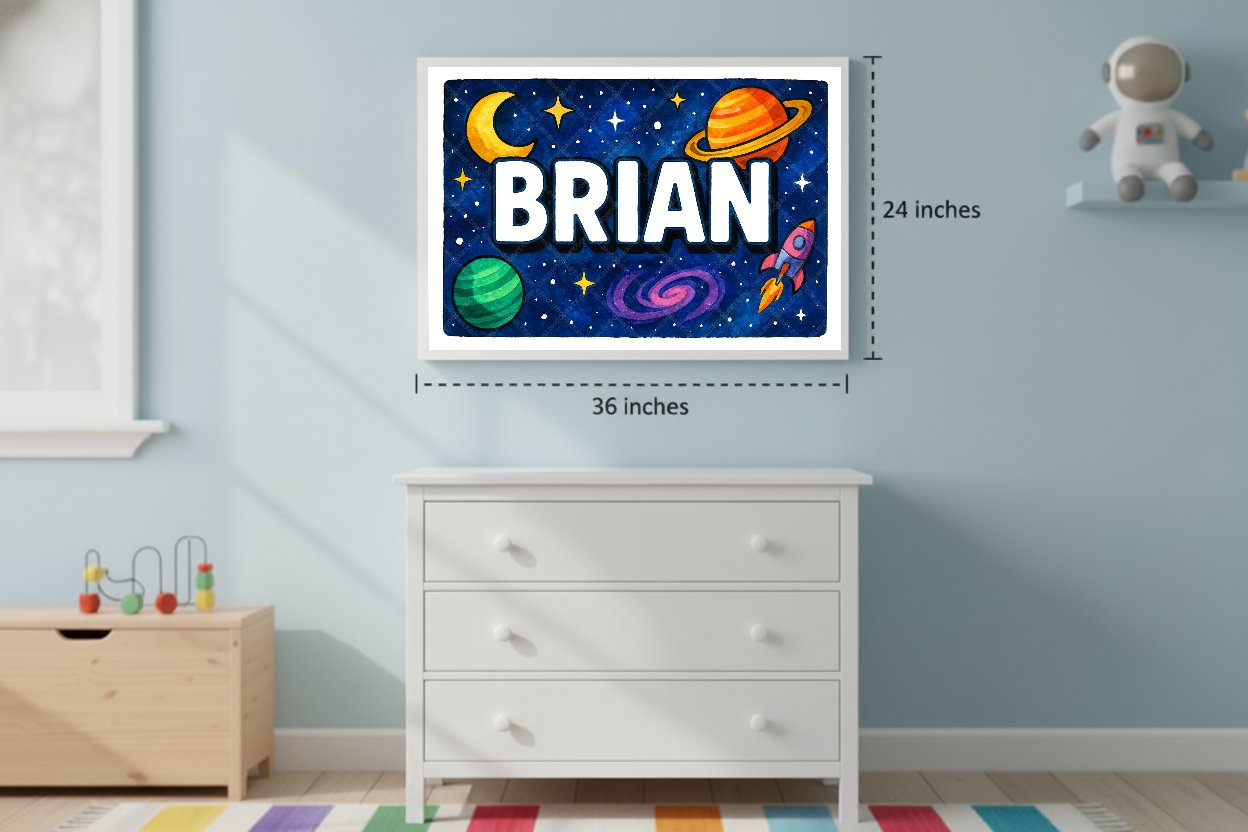 Personalized space name art for Brian