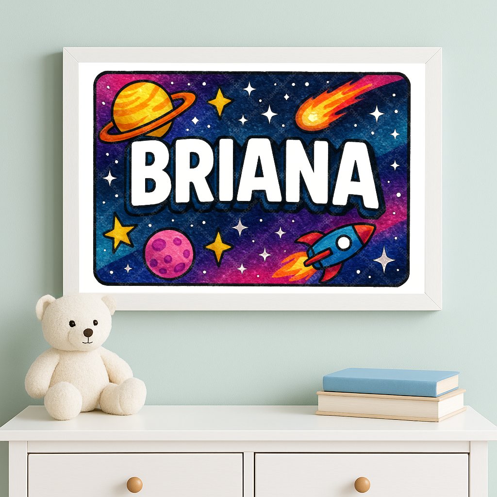 Personalized space name art for Briana