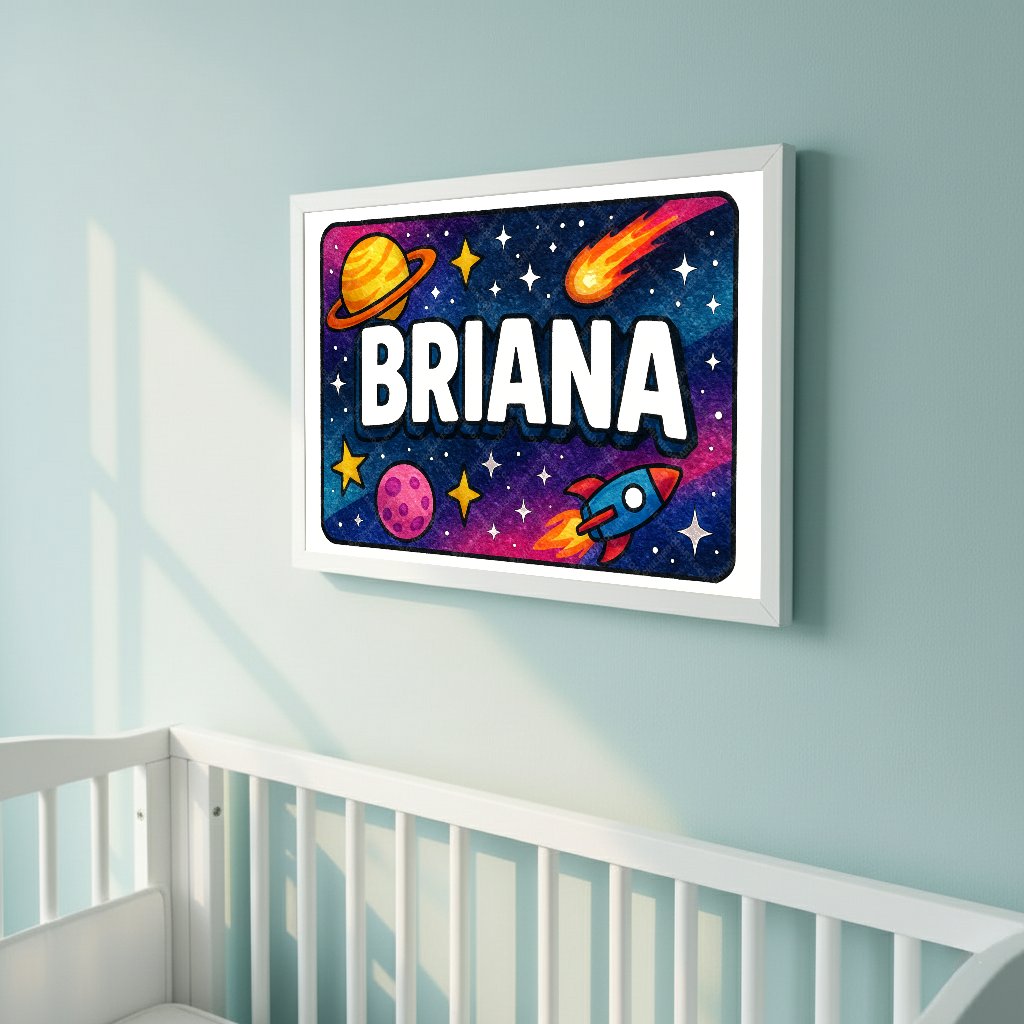 Personalized space name art for Briana