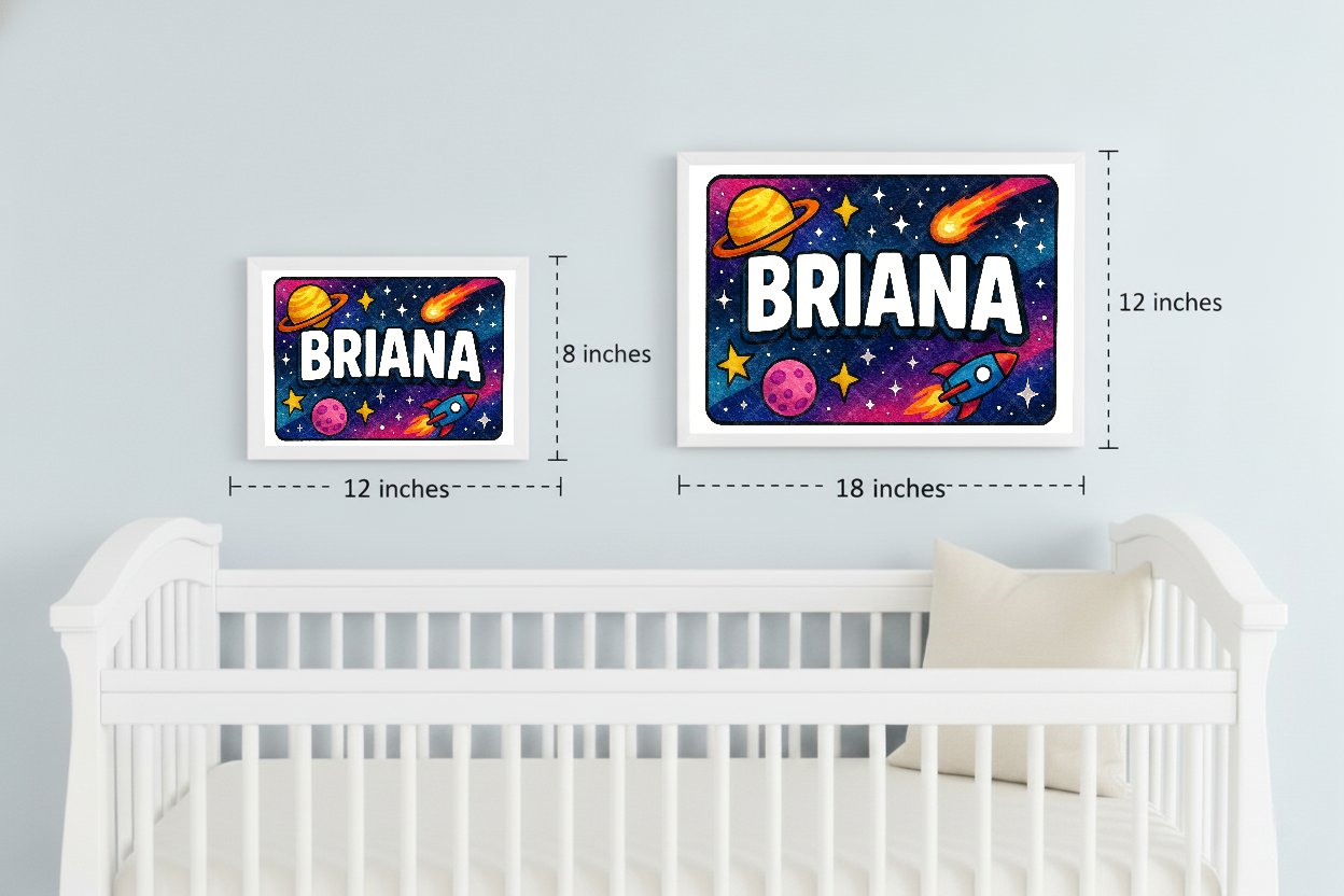 Personalized space name art for Briana