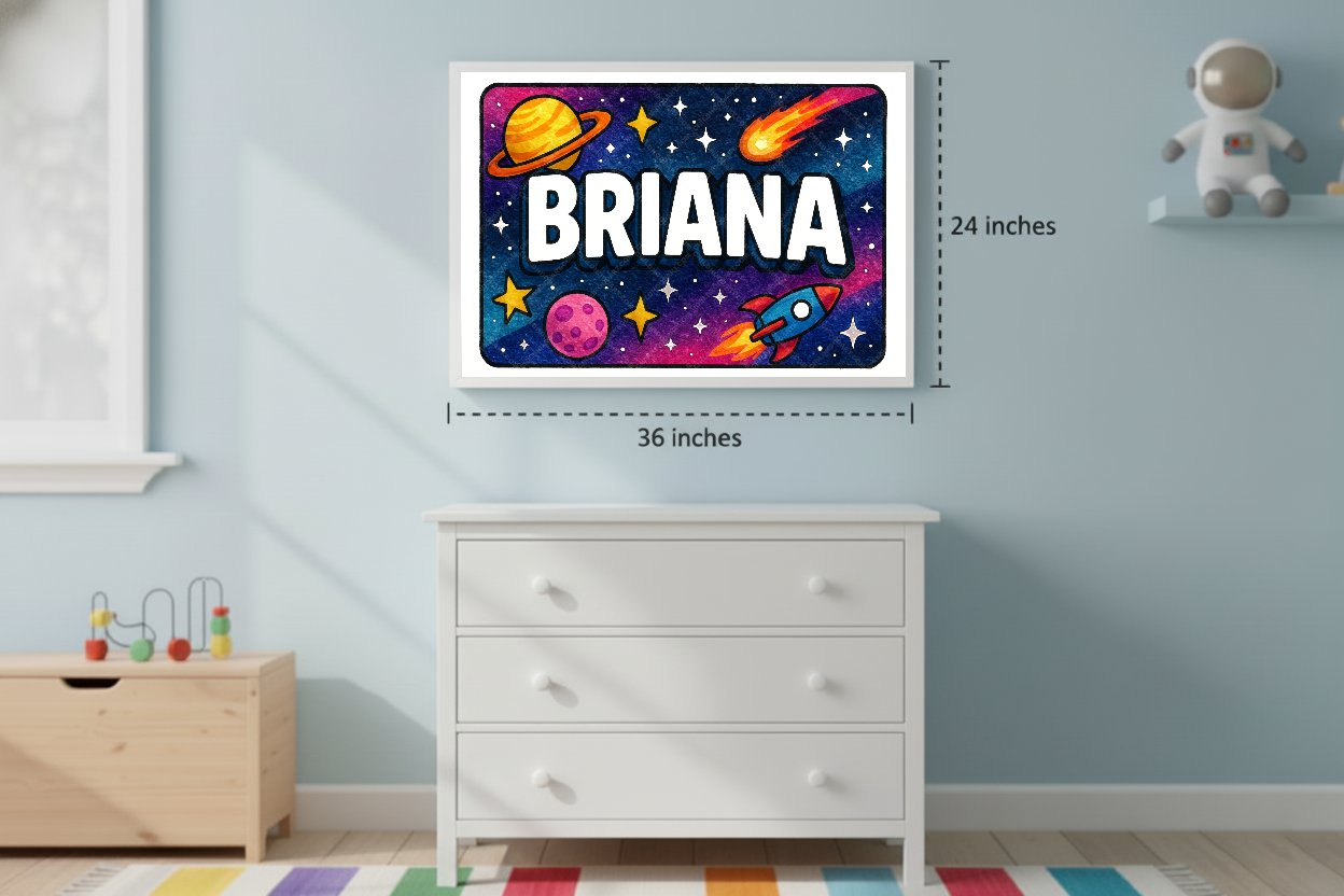 Personalized space name art for Briana