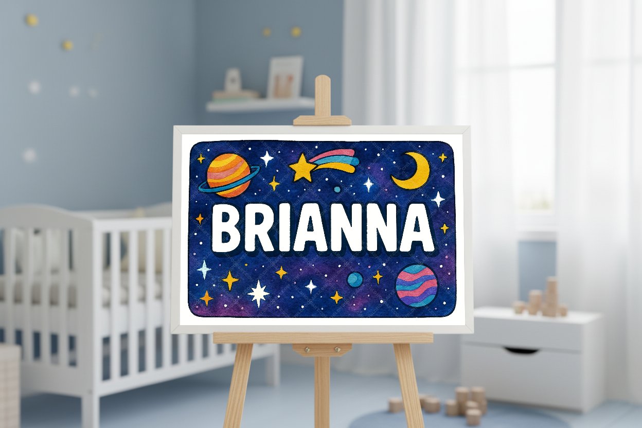 Personalized space name art for Brianna