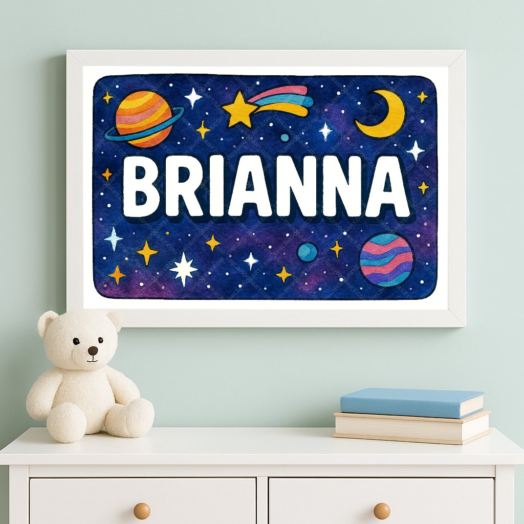 Personalized space name art for Brianna