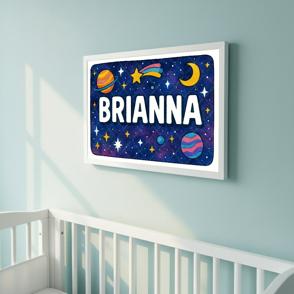 Personalized space name art for Brianna
