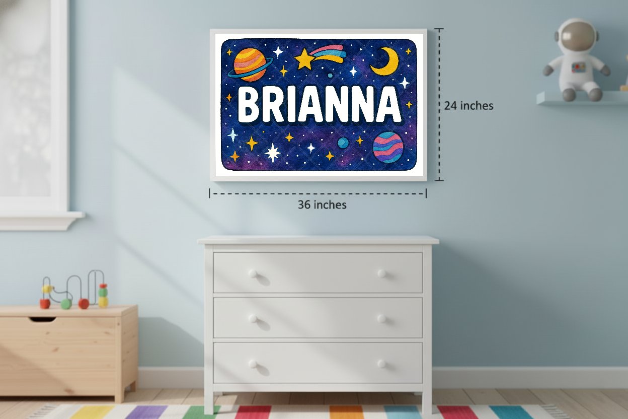 Personalized space name art for Brianna