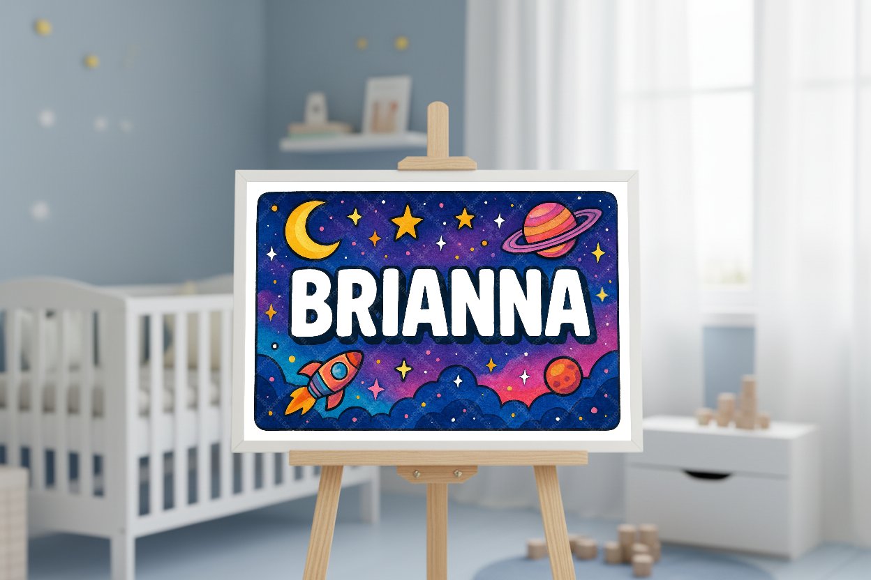 Personalized space name art for Brianna