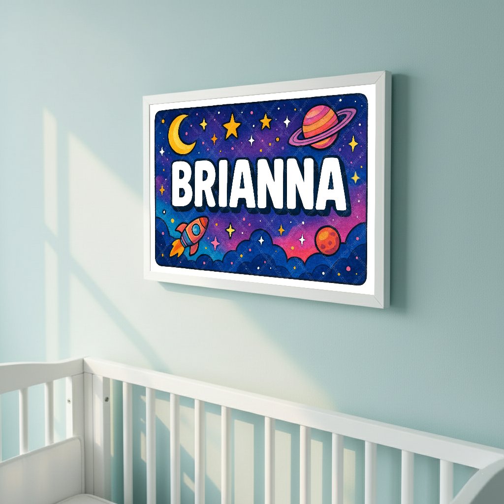 Personalized space name art for Brianna
