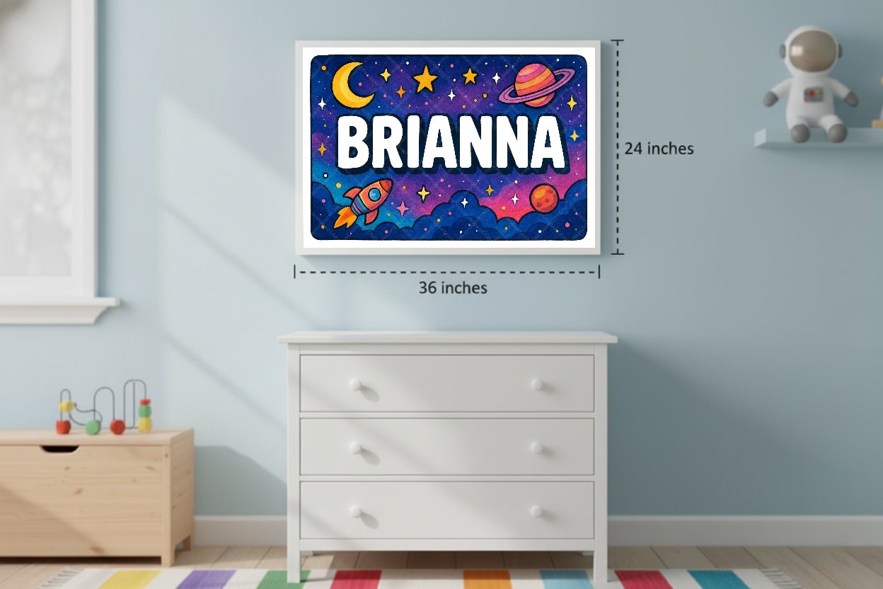 Personalized space name art for Brianna