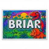 Briar Name Art - Dinosaur Adventure personalized wall print for kids