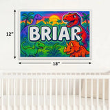 Briar Name Art - Dinosaur Adventure personalized wall print for kids