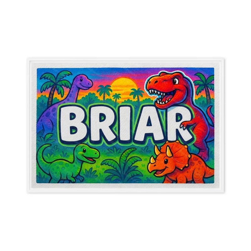Briar Name Art - Dinosaur Adventure personalized wall print for kids