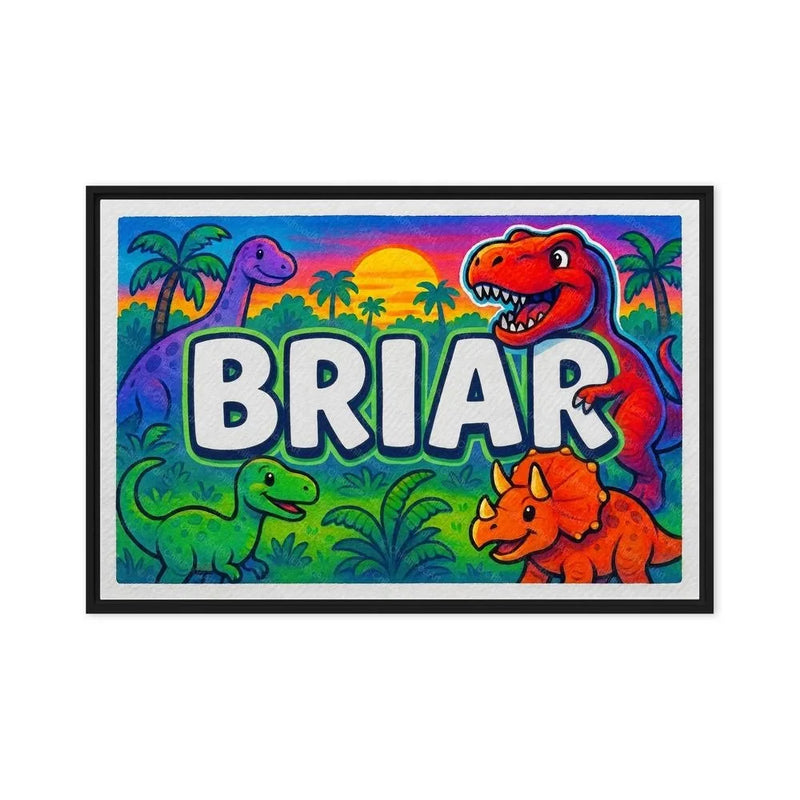 Briar Name Art - Dinosaur Adventure personalized wall print for kids