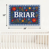 Briar Name Art - Floral Farmhouse personalized wall print for kids