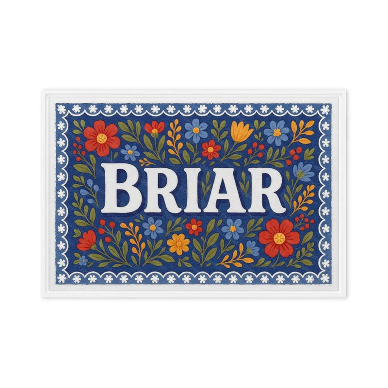 Briar Name Art - Floral Farmhouse personalized wall print for kids