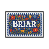 Briar Name Art - Floral Farmhouse personalized wall print for kids