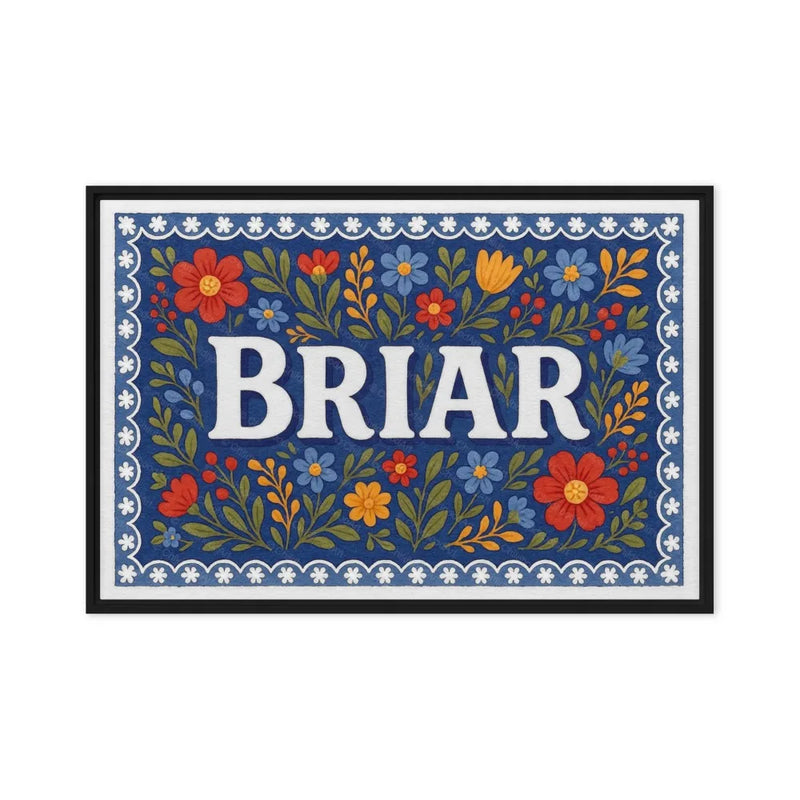 Briar Name Art - Floral Farmhouse personalized wall print for kids