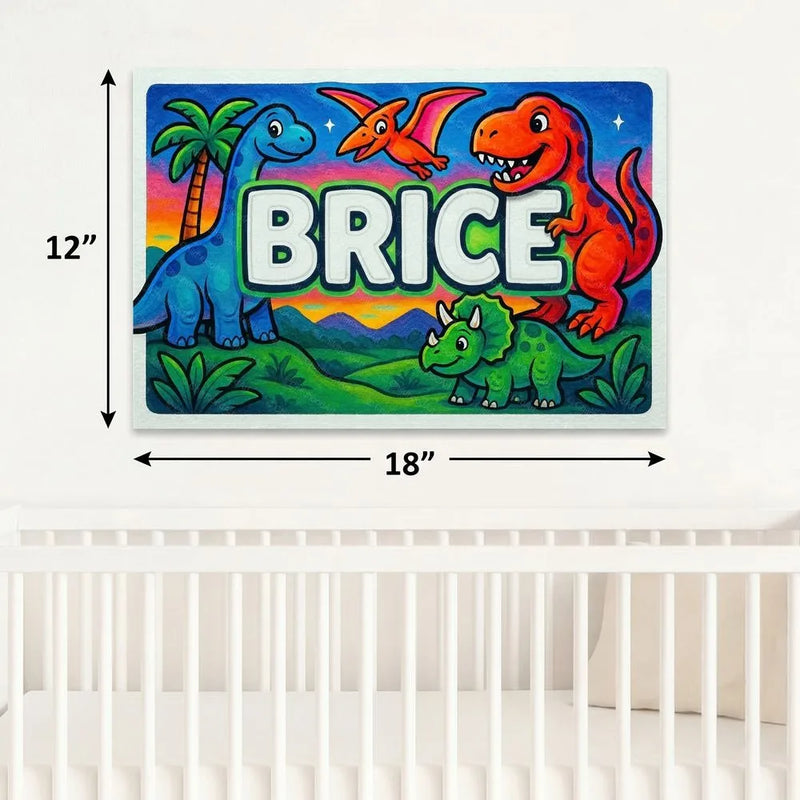Brice Name Art - Dinosaur Adventure personalized wall print for kids