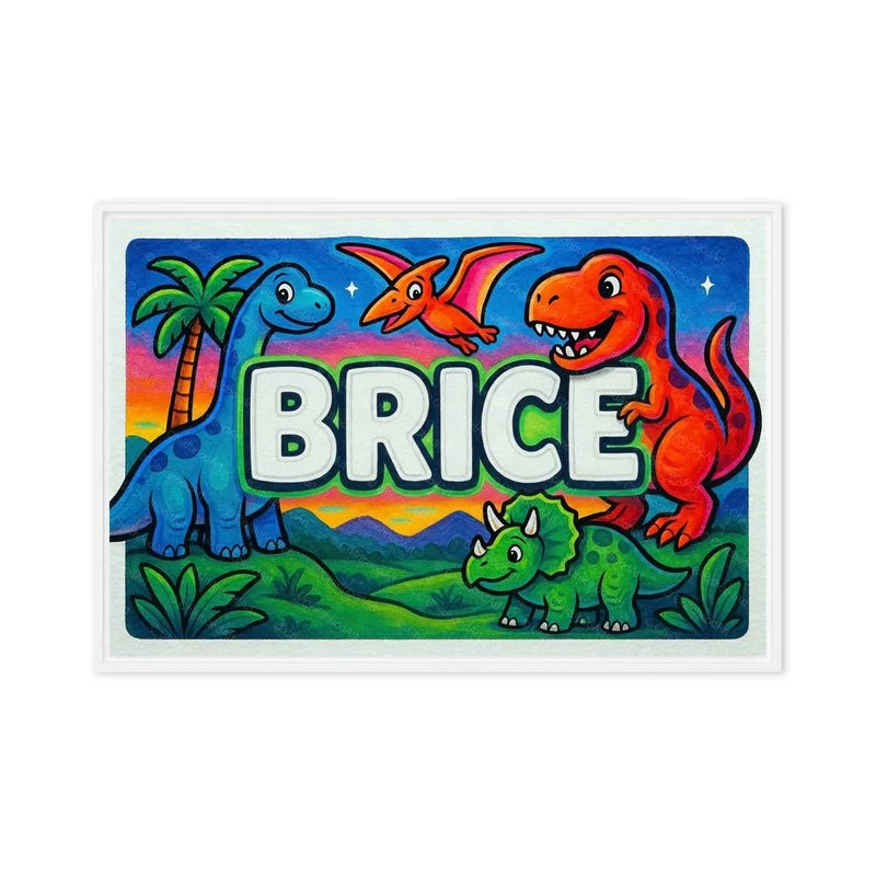 Brice Name Art - Dinosaur Adventure personalized wall print for kids