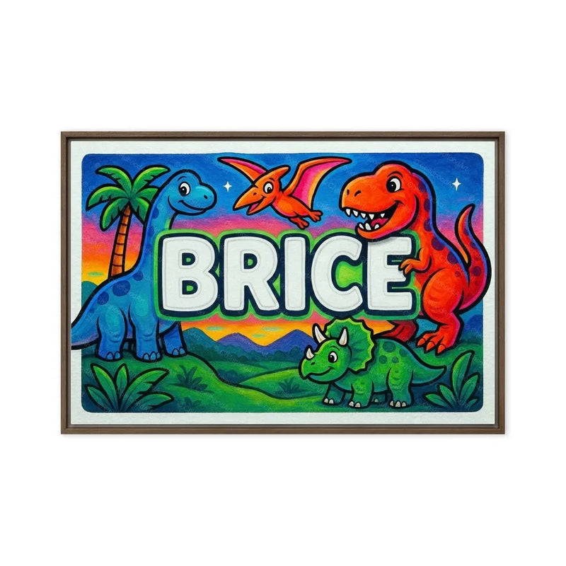 Brice Name Art - Dinosaur Adventure personalized wall print for kids