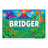 Bridger Name Art - Dinosaur Adventure personalized wall print for kids