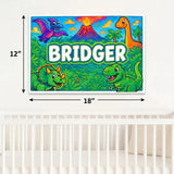 Bridger Name Art - Dinosaur Adventure personalized wall print for kids
