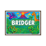 Bridger Name Art - Dinosaur Adventure personalized wall print for kids