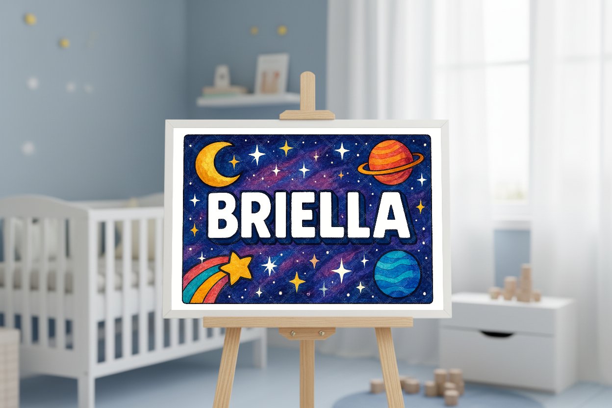 Personalized space name art for Briella