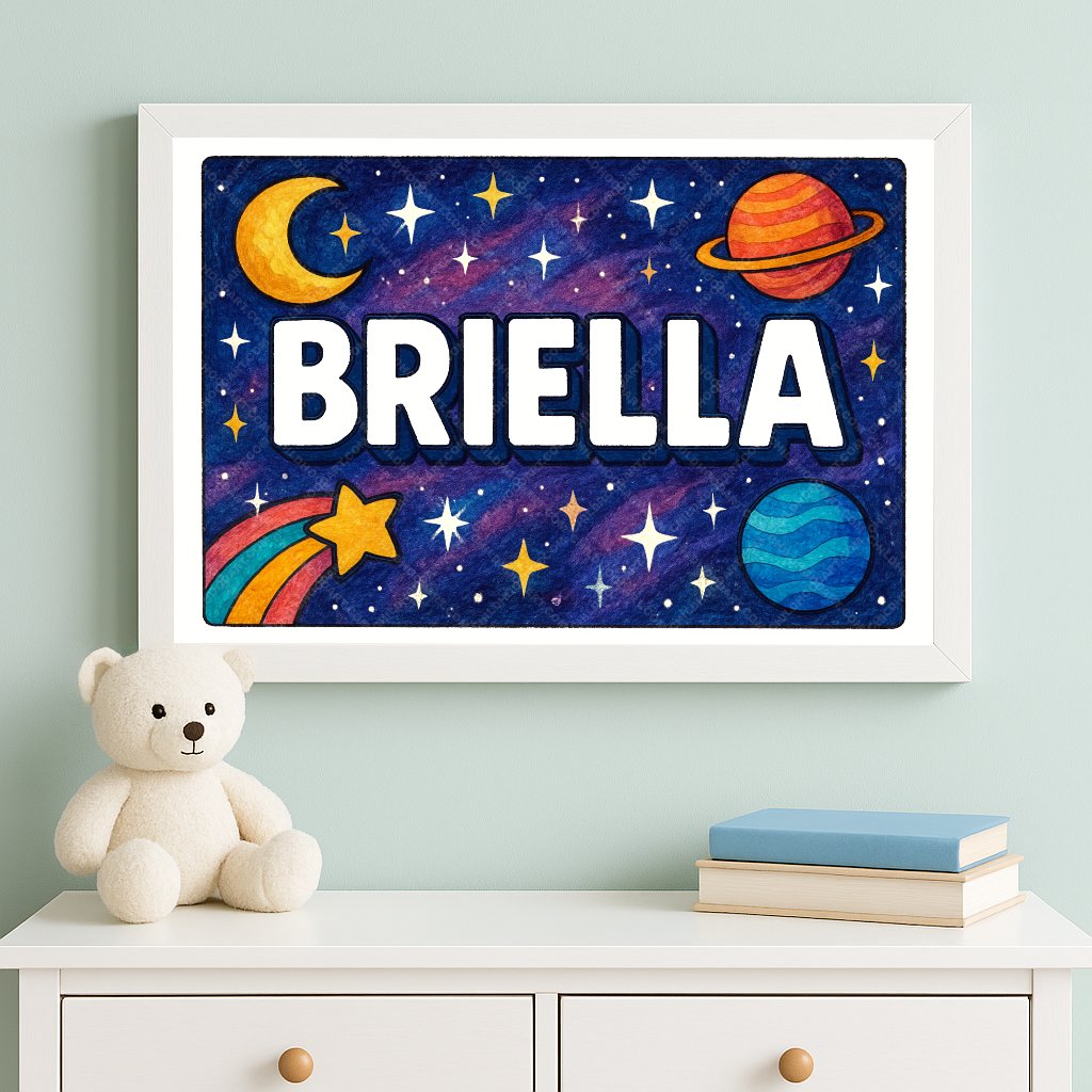 Personalized space name art for Briella