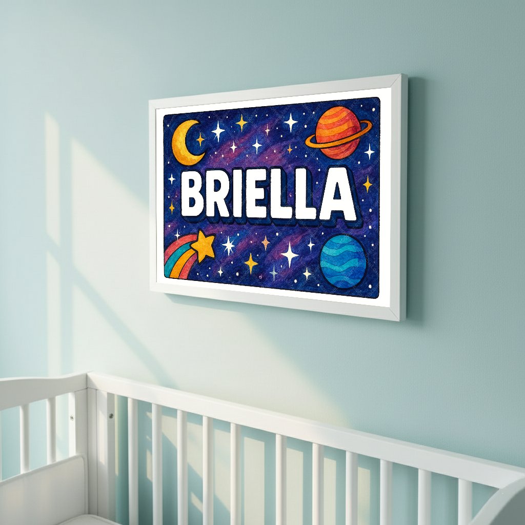 Personalized space name art for Briella