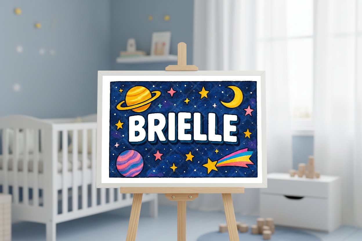 Personalized space name art for Brielle