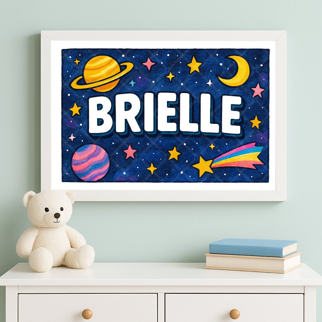 Personalized space name art for Brielle