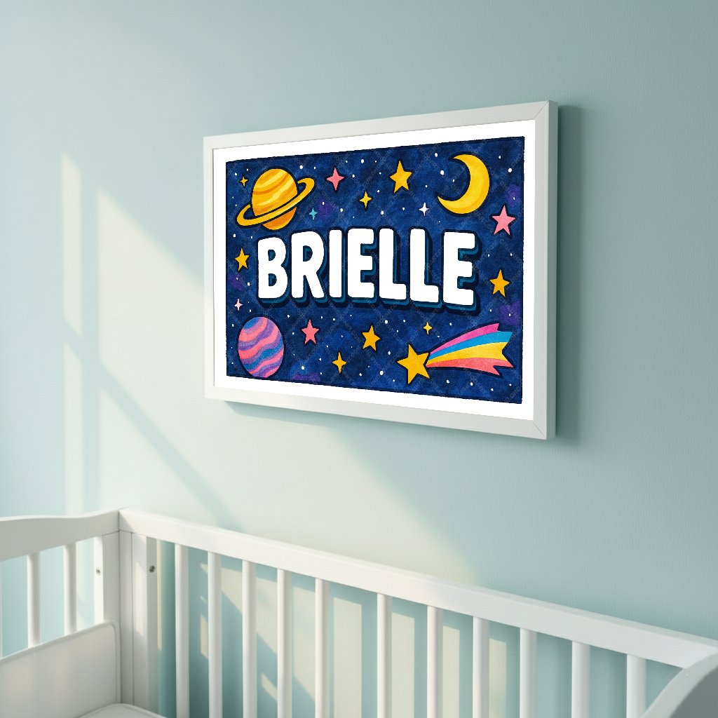 Personalized space name art for Brielle