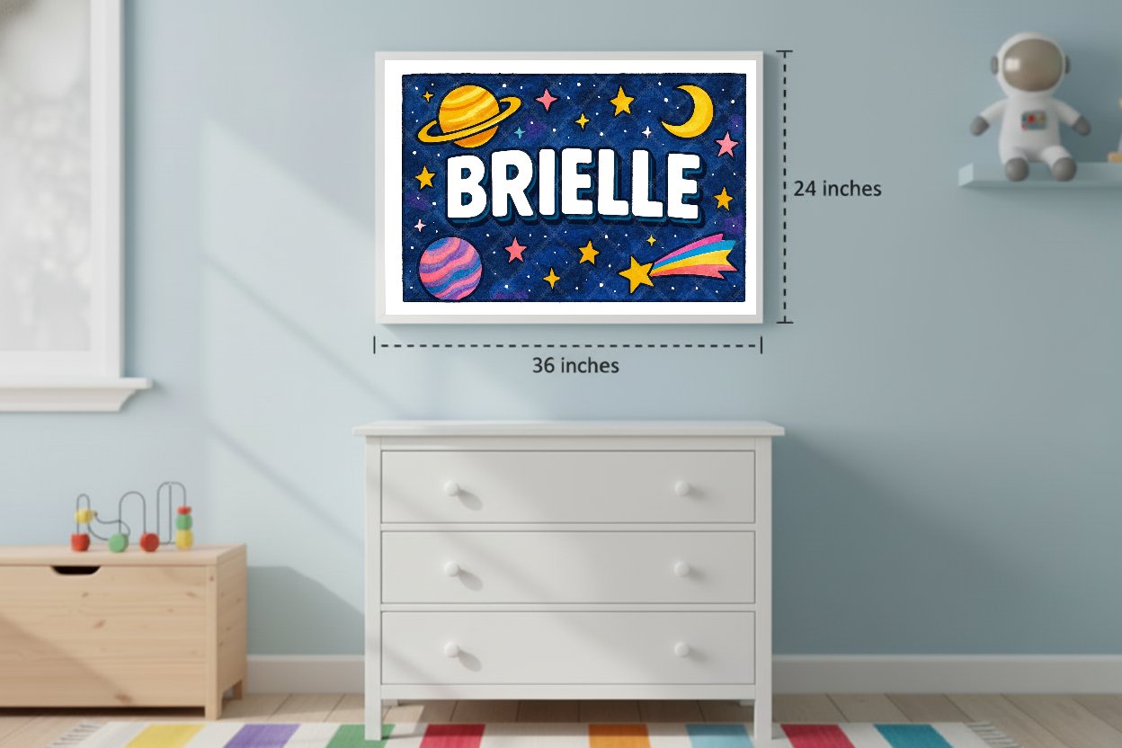 Personalized space name art for Brielle