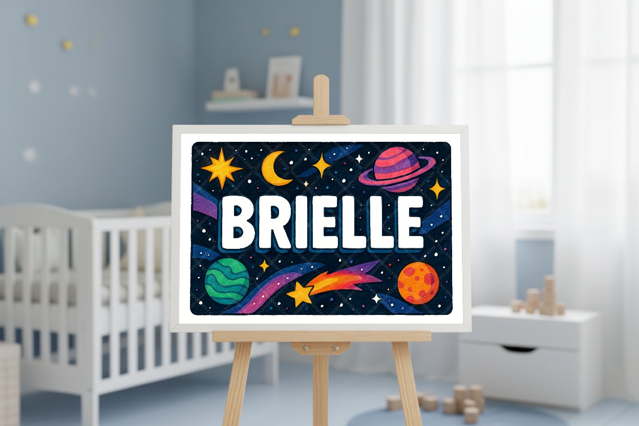 Personalized space name art for Brielle