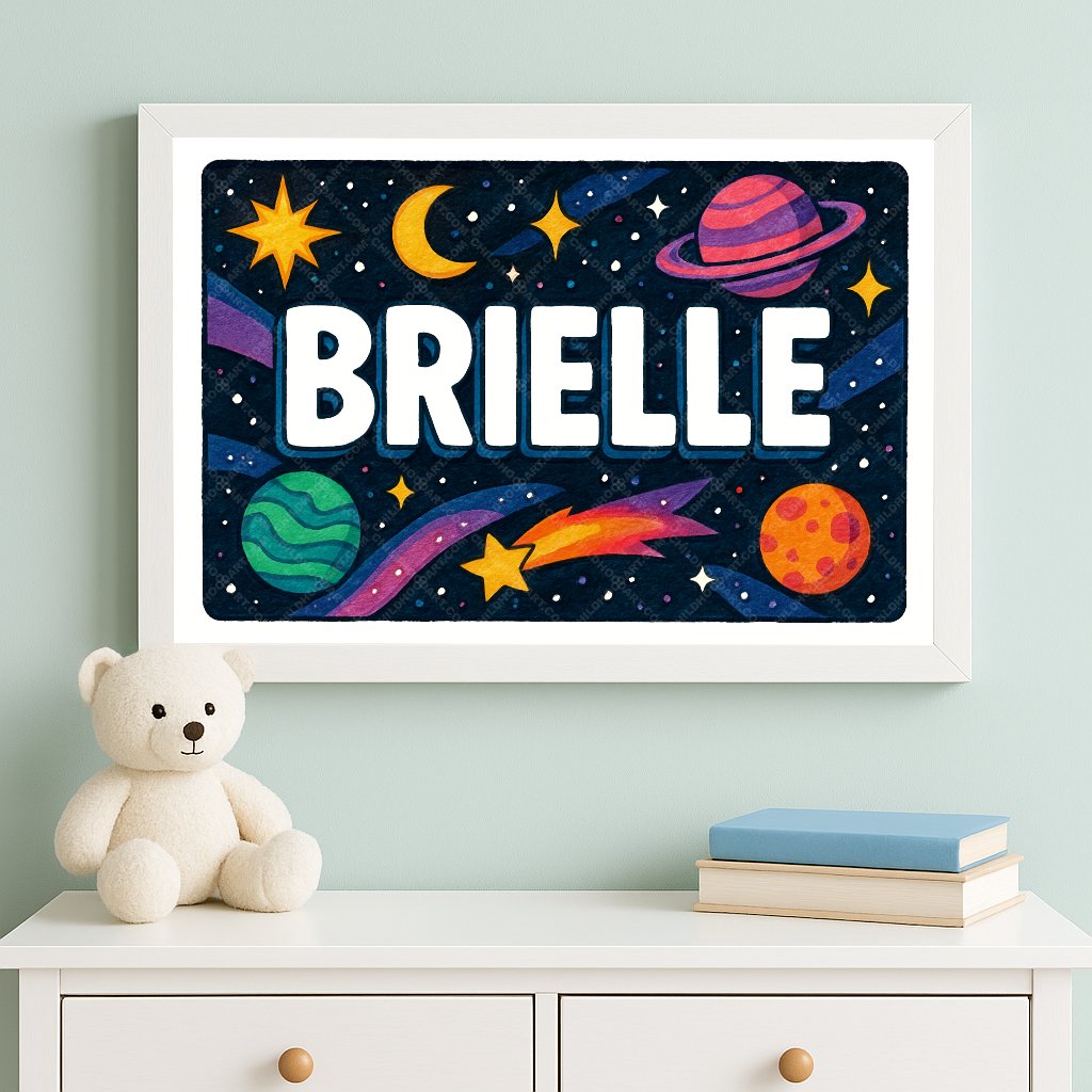 Personalized space name art for Brielle