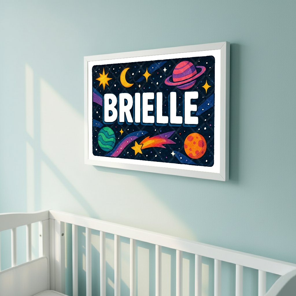 Personalized space name art for Brielle